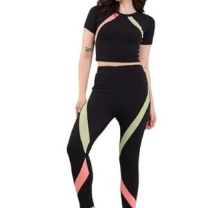 Cozimi Round Neck Women Top & Bottom Set | Runing Wear | Gym Wear | Sports Suit For Girls/Womens