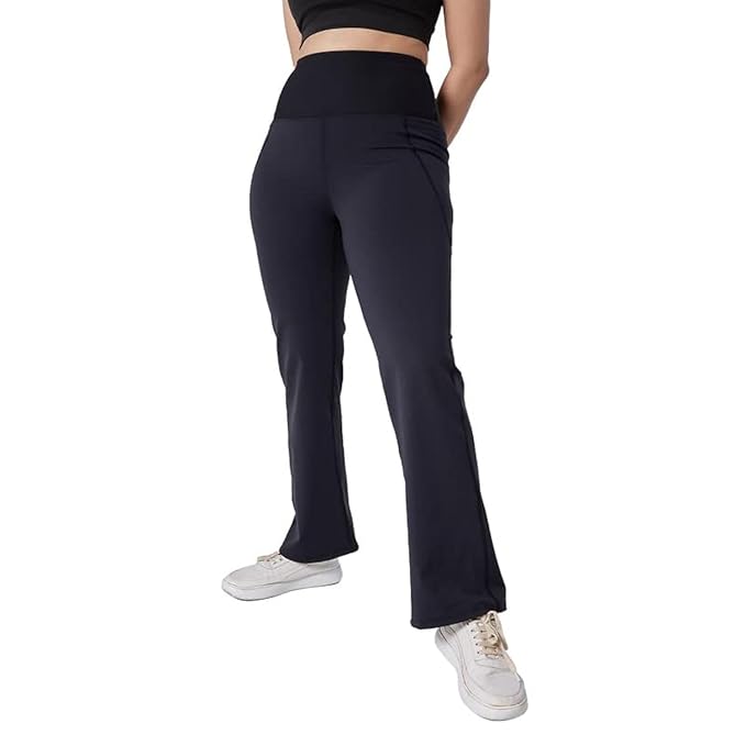 BlissClub Women's Regular Fit Polyester Blend Leggings