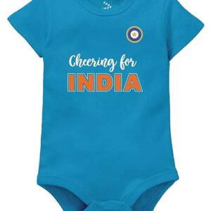 Zeezeezoo Cheering For Team India Cricket Baby Romper Bodysuit