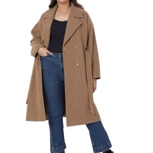VERO MODA Curve Women's Polyester Blend Longline A-Line Coat