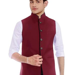 OS Men's Regular fit Slub fabir Ethnic Nerhu Jacket Waistcoat s (S TO 3XL)