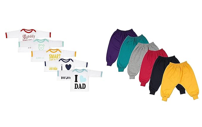 First Kids Step Fareto Unisex Baby Combo Of 6 Track Pants With Rib