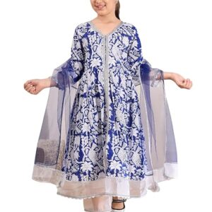 Pspeaches Girl's Cotton Regular 1 Kurta, 1 Payjama, 1 Dupatta