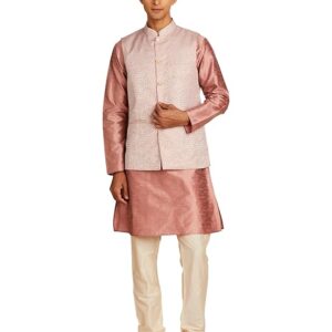 Symbol Men's Festive Nehru Jacket Kurta Pyjama Set (3Pcs)