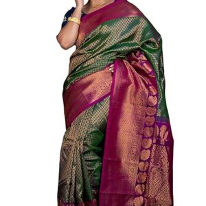 Bengal looms India Exclusive Mahapar Tanchui Brocade Gadwal Silk Saree