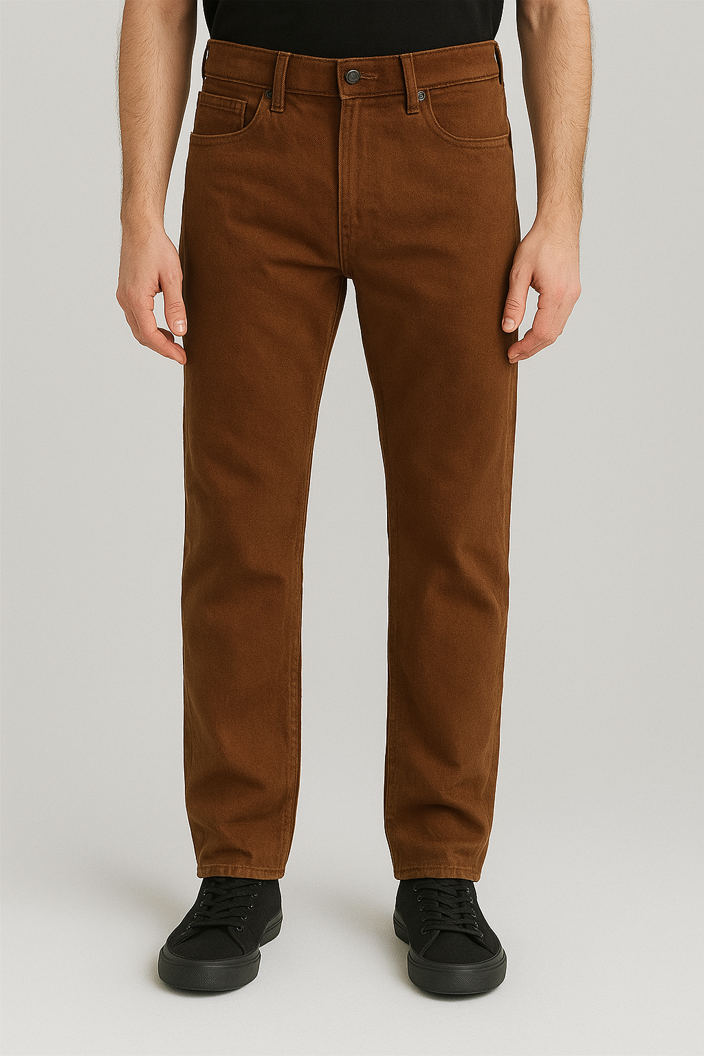 DENNISON Men Comfort Fit Stretchable Brown Jeans