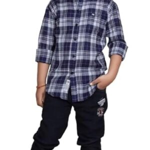 ZAKAR STYLE Boys Casual Cotton Checkered Shirt