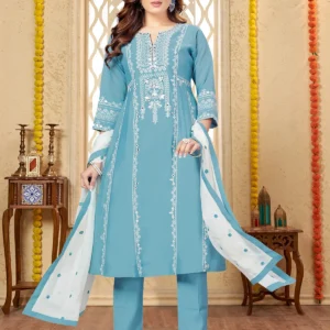 SHIFORY Embroidered Sky Straight kurta Pant with Dupatta